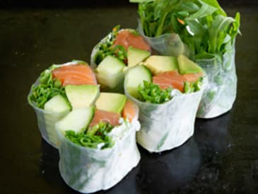 Lachs Spring Rolls Rucola (6 Stück)